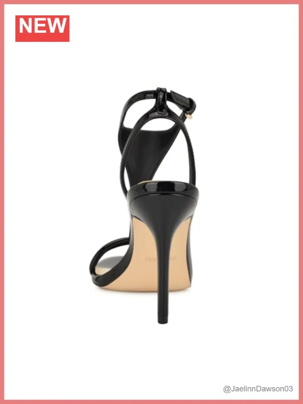Faux Patent Leather Stiletto Heeled Sandals Open Toe Adjustable Ankle Strap